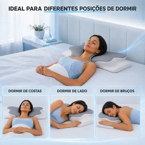 Travesseiro Cervical Ergonômico Ortopédico Coluna Anti-ronco