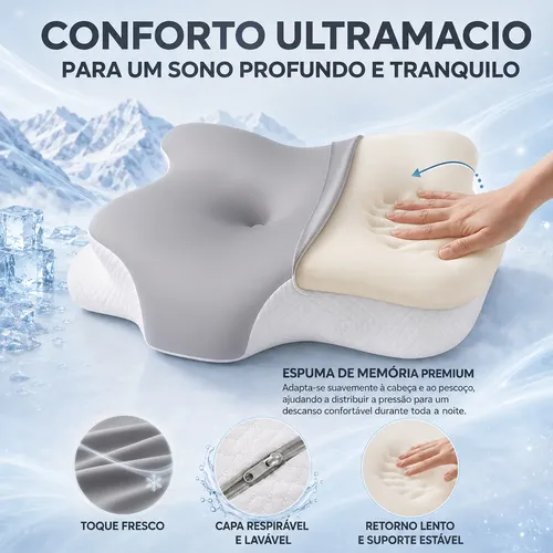 Travesseiro Cervical Ergonômico Ortopédico Coluna Anti-ronco