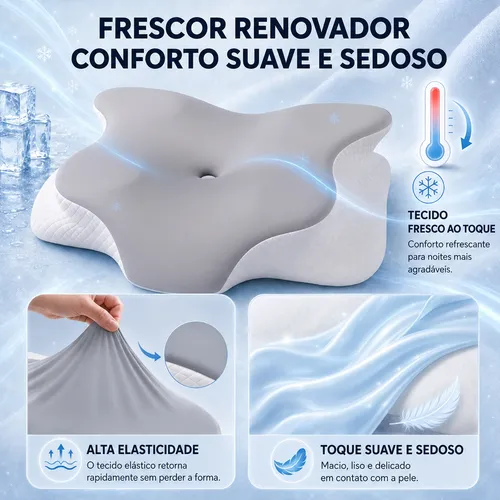 Travesseiro Cervical Ergonômico Ortopédico Coluna Anti-ronco