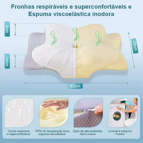Travesseiro Cervical Ortopedico Anti-ronco E Apneia Nasa