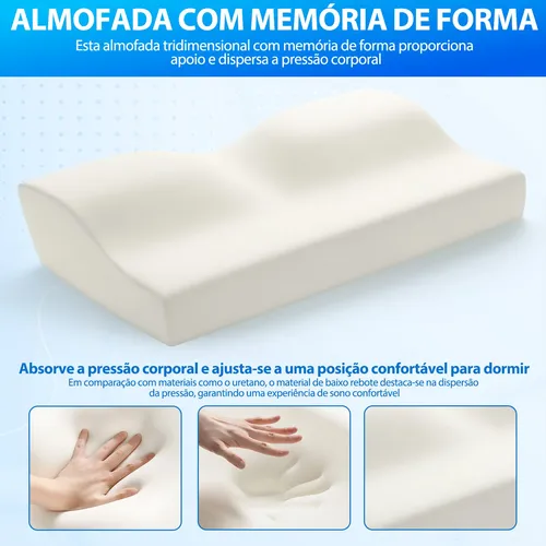 Travesseiro Cervical Ortopédico Espuma Viscoelástica