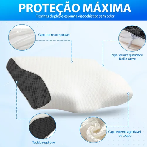 Travesseiro Cervical Ortopédico Espuma Viscoelástica