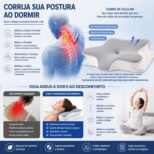 Travesseiro Ortopedico Anti-ronco E Apneia