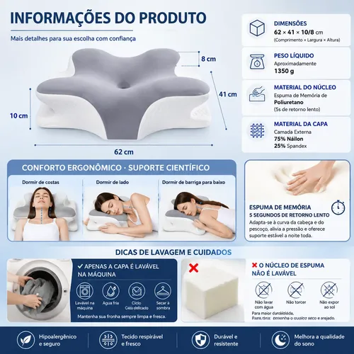 Travesseiro Ortopedico Anti-ronco E Apneia