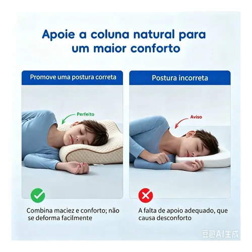 Travesseiro Ortopédico Borboleta Compacto Com Apoio Cervical