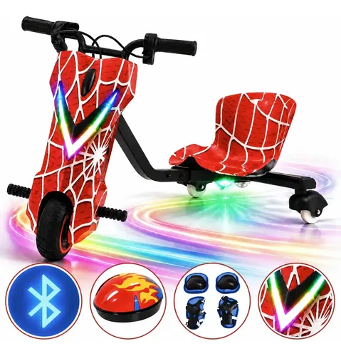 Triciclo drift eletrico infantil mini moto 65 bluetooth