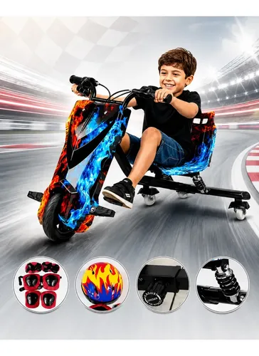 Triciclo eletrico drift grande 350w 36v suporta 90kg brinde 1