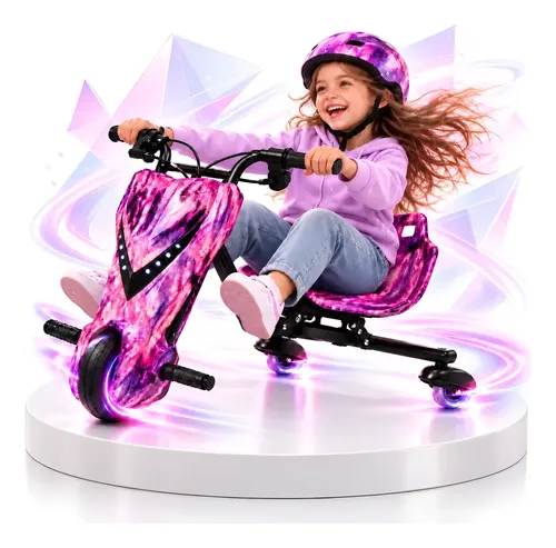 Triciclo eletrico infantil drift 350w 36v luzes rgb e brinde