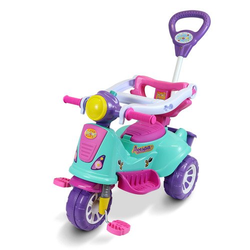 Triciclo infantil kids avespa carrinho de passeio com empurr