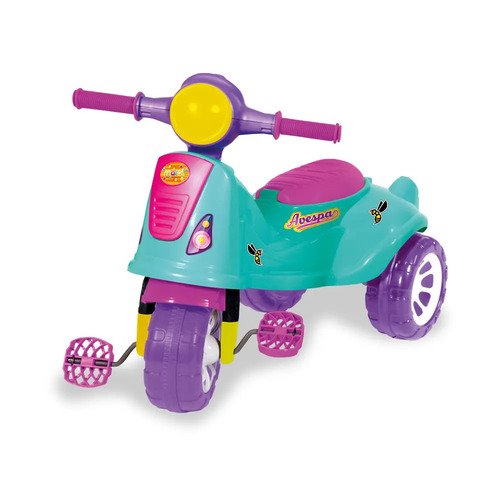 Triciclo Infantil Kids Avespa Carrinho De Passeio Com Empurrador Pink