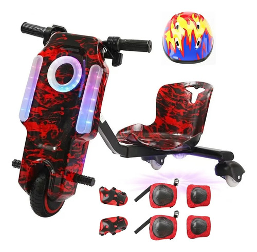 Triciclo Patinete Drift Elétrico Infantil C/ Proteção Mini