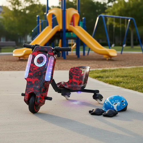 Triciclo Patinete Drift Elétrico Infantil C/ Proteção Mini