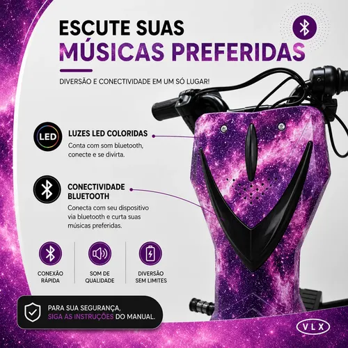 Triciclo Patinete Elétrico Drift 350w Bluetooth 100kg Freio
