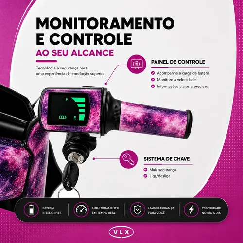 Triciclo Patinete Elétrico Drift 350w Bluetooth 100kg Freio