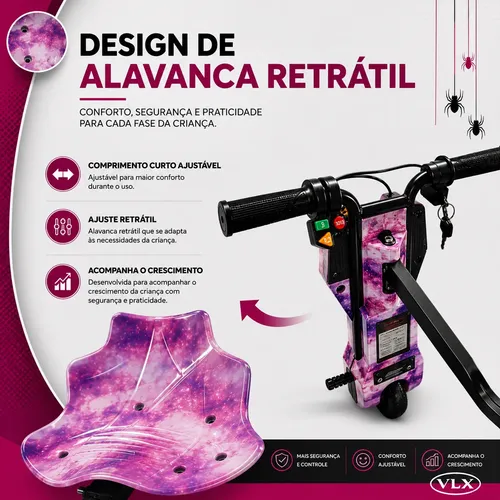 Triciclo Patinete Elétrico Drift 350w Bluetooth 100kg Freio