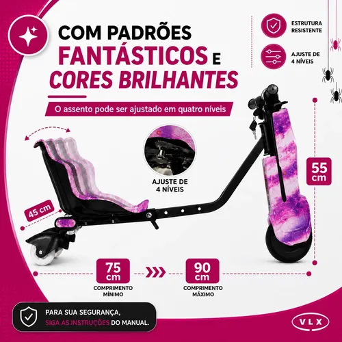 Triciclo Patinete Elétrico Drift 350w Bluetooth 100kg Freio