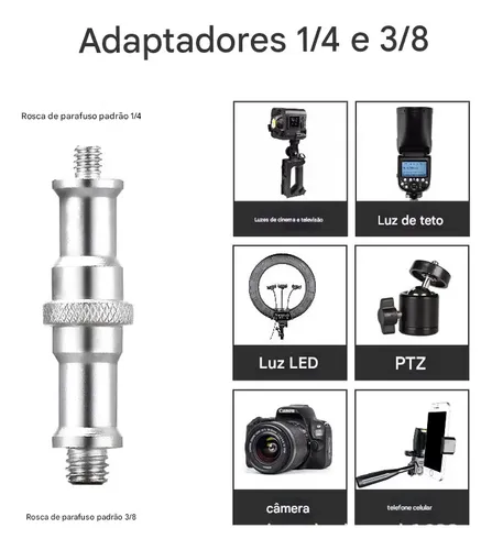 Tripé Profissional Aço Inox 2,8m Para Estúdio Foto E Vídeo