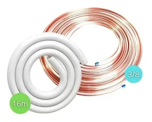 Tubo Cano Cobre Flexível Panqueca 15m 1/4 + 3/8 +esponjosos