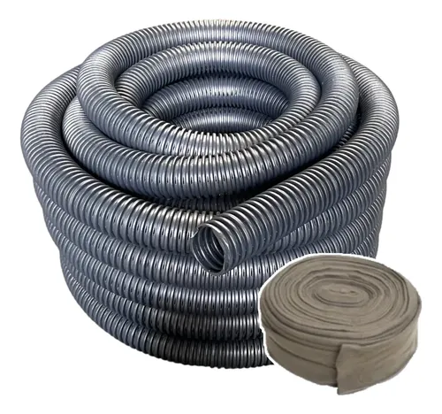 Tubo dreno corrugado 4 pol 100mm 50m camisa bidim 50m