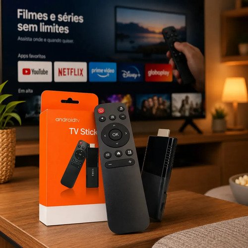 Tv stick 4k android chromecast smart hdmi wifi ao vivo preto