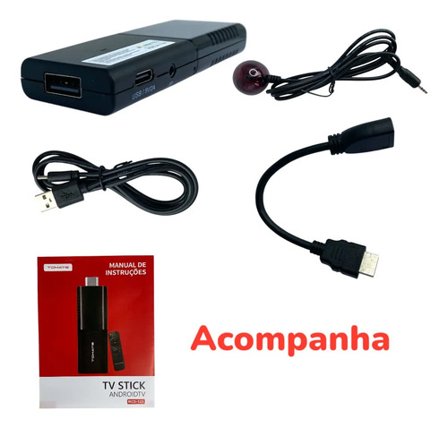 TV Stick Tomate MCD-123 4K Android Com Google Assistente