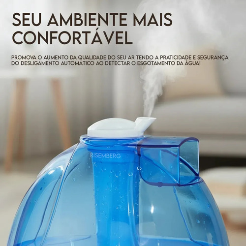 Umidificador De Ar Ultrassónico Bivolt 127v 220v Ambiente Portátil 360° Difusor De Aromas Aromatizador Silencioso Led Rgb Quarto Bebe Com Tanque De Água Grande De 2,5 Litros Grande Risemberg