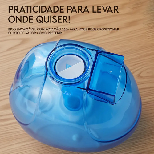 Umidificador De Ar Ultrassónico Bivolt 127v 220v Ambiente Portátil 360° Difusor De Aromas Aromatizador Silencioso Led Rgb Quarto Bebe Com Tanque De Água Grande De 2,5 Litros Grande Risemberg