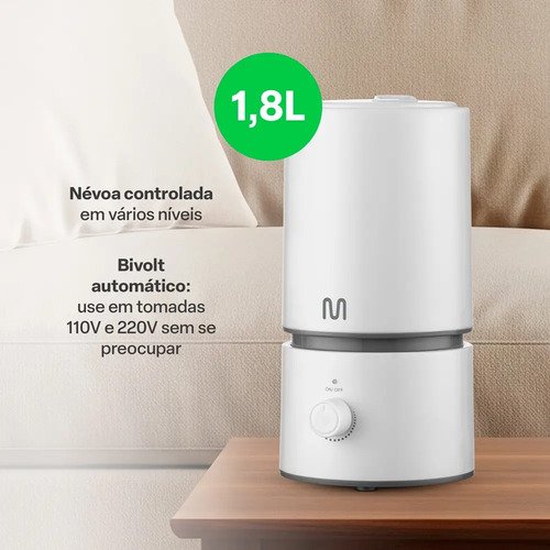 Umidificador De Ar Ultrassônico Easy Air 1,8L Branco Bivolt Com Aromaterapia Névoa Silenciosa Multi Saúde - HC290 Ambiente