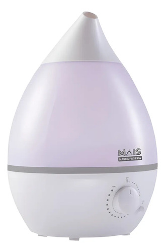 Umidificador De Ar Ultrassonico Luminária Lojas Mineiras Mais Air Flow Cor Branco e Cinza