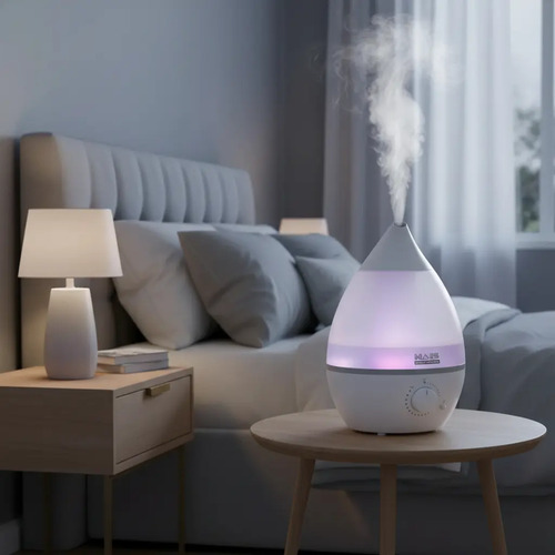 Umidificador De Ar Ultrassonico Luminária Lojas Mineiras Mais Air Flow Cor Branco e Cinza