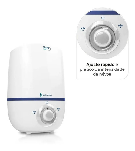Umidificador De Ar Ultrassônico Umi Pop Health 2,3l Dellamed Cor Branco