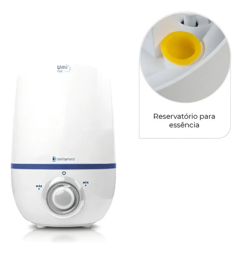 Umidificador De Ar Ultrassônico Umi Pop Health 2,3l Dellamed Cor Branco