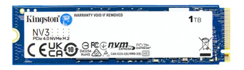 Unidade de estado solido kingston m2 nvme pcie 40 nv3 de 1 t