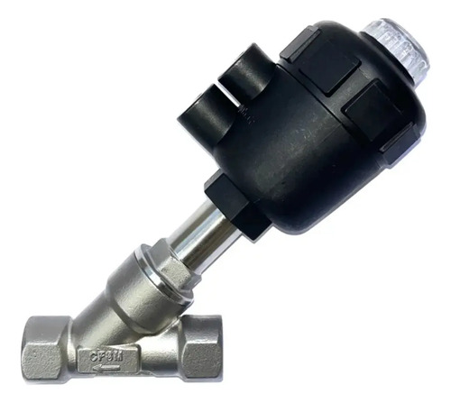 Válvula Pneumática Assento Inclinado 1/2 Pol. Dn15 Aço Inox