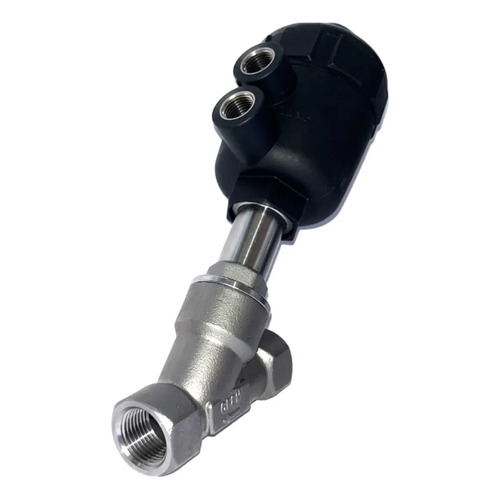 Válvula Pneumática Assento Inclinado 1/2 Pol. Dn15 Aço Inox