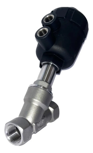 Válvula Pneumática Assento Inclinado 1/2 Pol. Dn15 Aço Inox