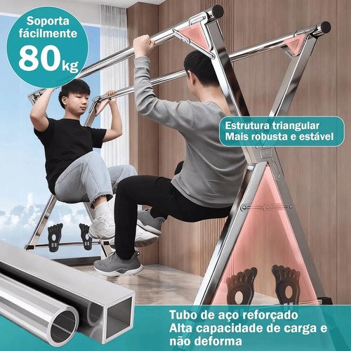 Varal Chão Roupa Retrátil 3 Andares Dobrável Aço Inoxidávelrodas 80kg Gaonas Varal De Chão Grande De Roupas, 20 * Ganchos À Prova De Vento, 12 * Clipes, 4 * Sapateiras