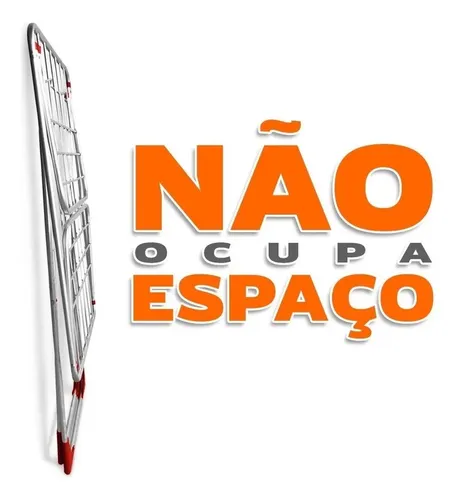 Varal De Chão Alumínio Gigante Seca Roupas Com Abas Grande
