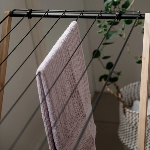 Varal De Chão Slim De Bambu Dobravel Reforçado 85cm Pratico