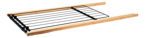 Varal De Chão Slim De Bambu Dobravel Reforçado 85cm Pratico