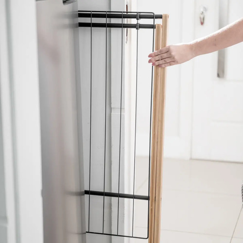 Varal De Chão Slim De Bambu Dobravel Reforçado 85cm Pratico