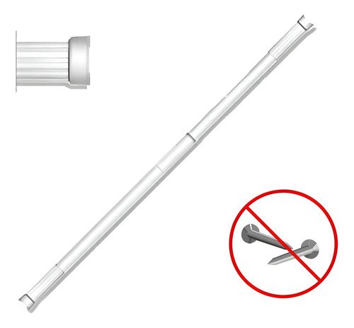 Varão Extensível Box Banheiro Provador Cortina 70cm A 120cm Prateado