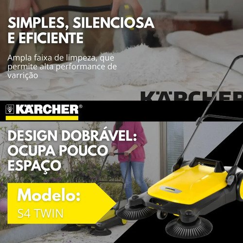 Varredeira De Piso Karcher Manual Com Recolhedor 20l S4 Twin