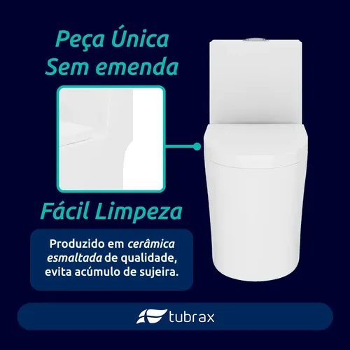 Vaso Sanitário Monobloco Caixa Acoplada Completo Cor Branco