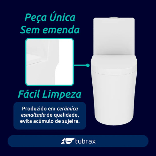 Vaso Sanitário Monobloco Caixa Acoplada Completo Privada Cor Branco Tubrax - VAB0003