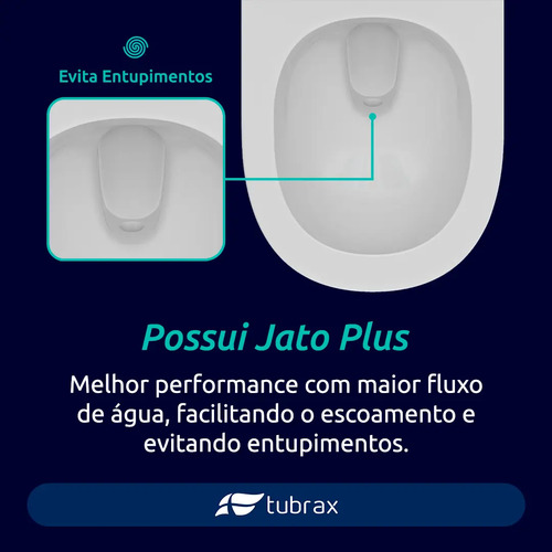 Vaso Sanitário Monobloco Caixa Acoplada Privada Completo Cor Branco - VAB0004