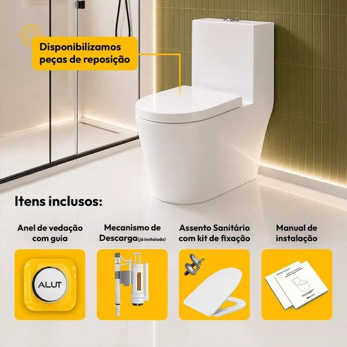 Vaso Sanitário Monobloco Orbit Completo Com Caixa Acoplada Privada Cerâmica Branca Cod: Alut020031 Alut By Avant
