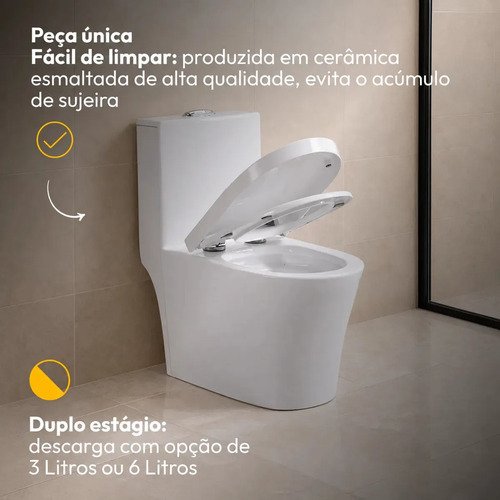 Vaso Sanitário Monobloco Orbit Completo Com Caixa Acoplada Privada Cerâmica Branca Cod: Alut020031 Alut By Avant