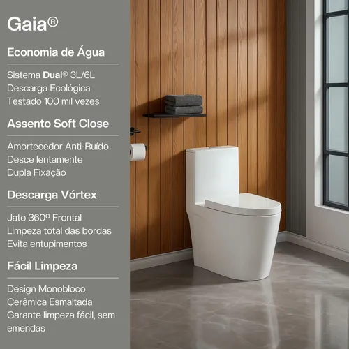 Vaso Sanitário Monobloco Privada Bacia Caixa Acoplada Grande