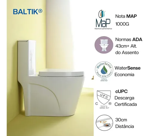 Vaso Sanitário Monobloco Privada Bacia Caixa Acoplada Grande